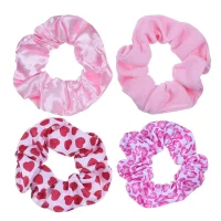 4er-Set elastische Haarbänder Rosa