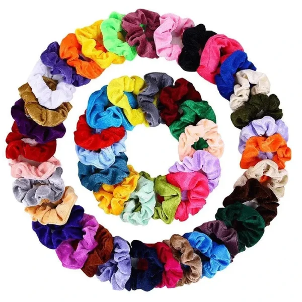 50er-Set elastische Samt Haarbänder