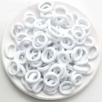100er-Set elastische Kinderhaarbänder Weiss